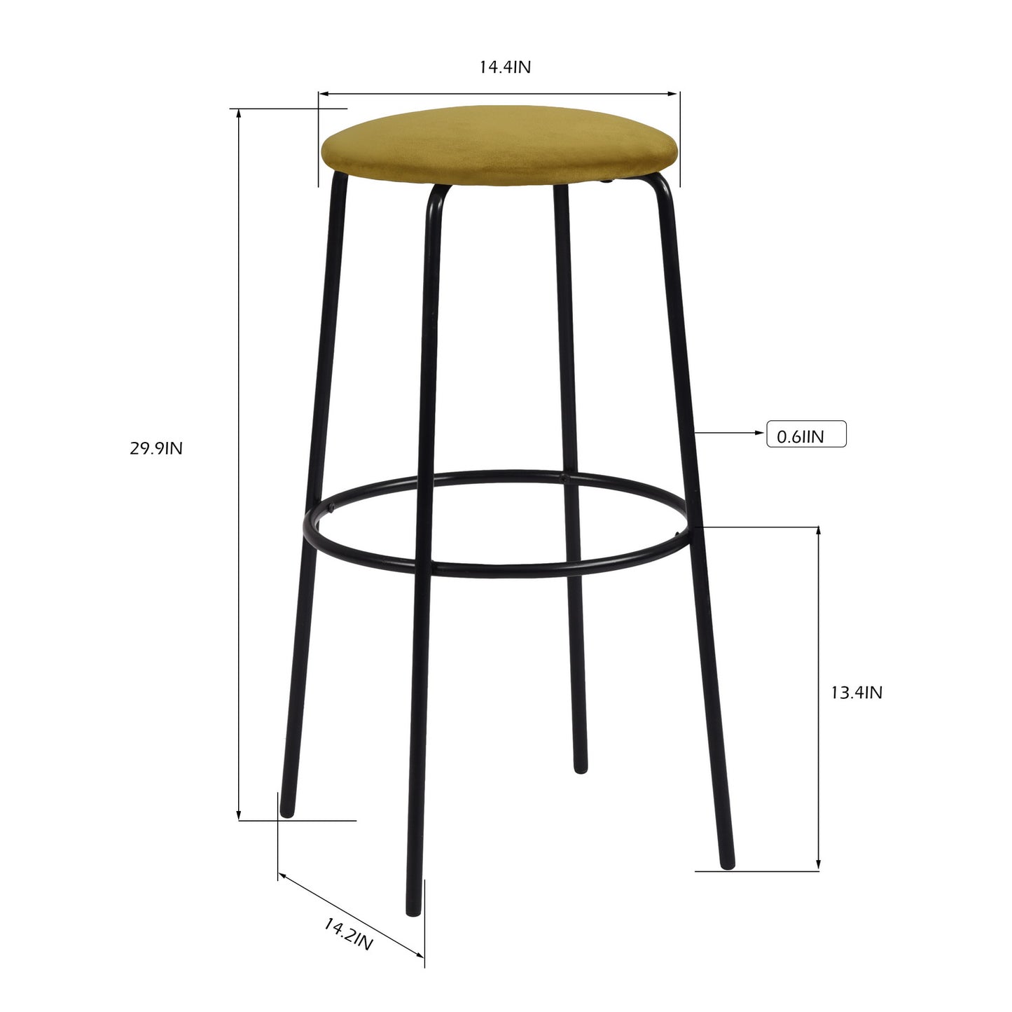 Barstools Velvet Upholstered Backless Bar Stools Hamer
