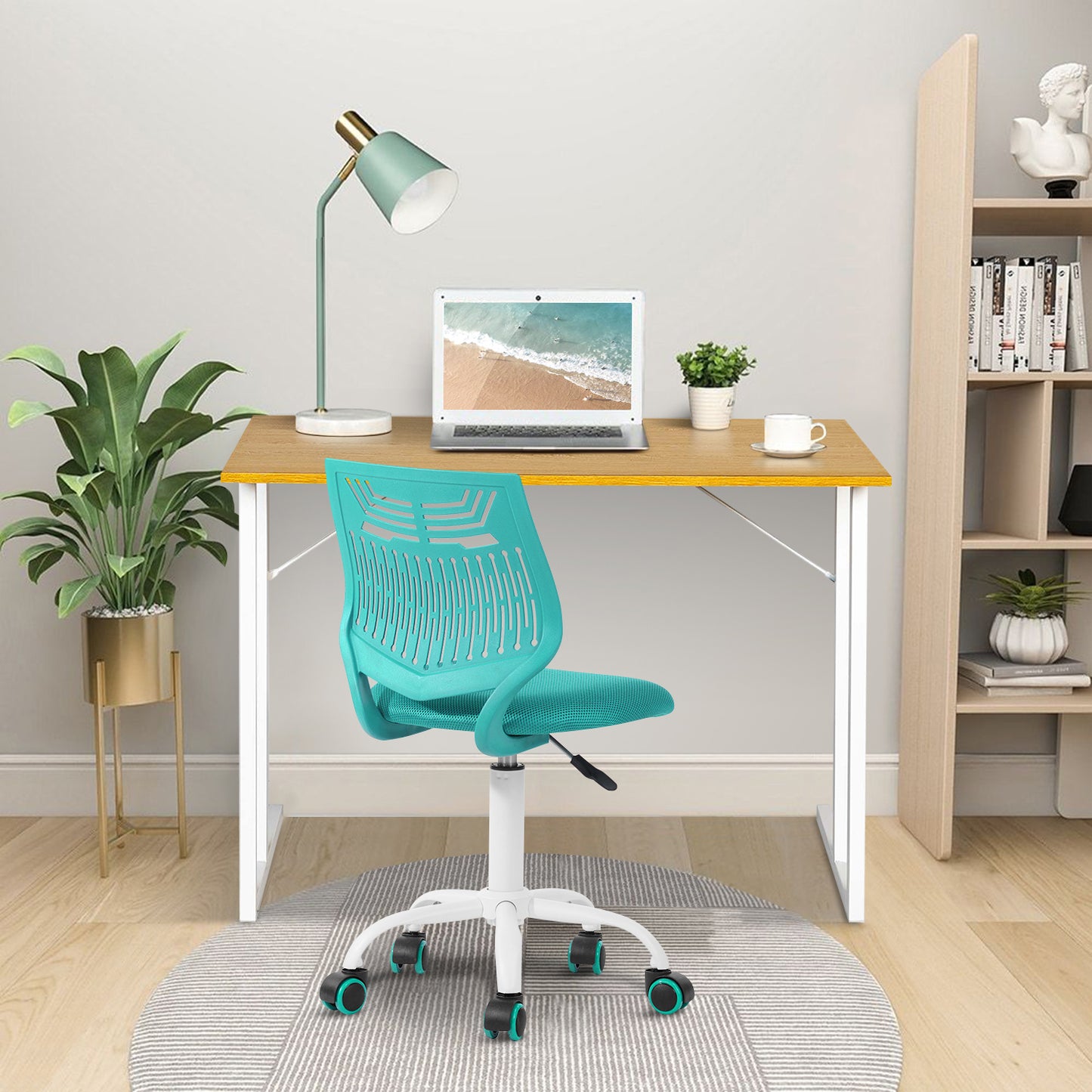 Computer Desk Simple Writing Office Table with Shelf Hero