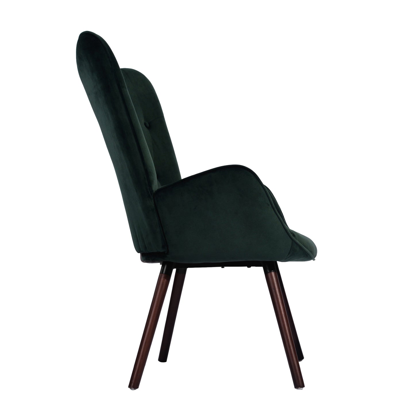 Velvet Accent Chair Modern Tufted Button Wingback Wooden Legs Kas