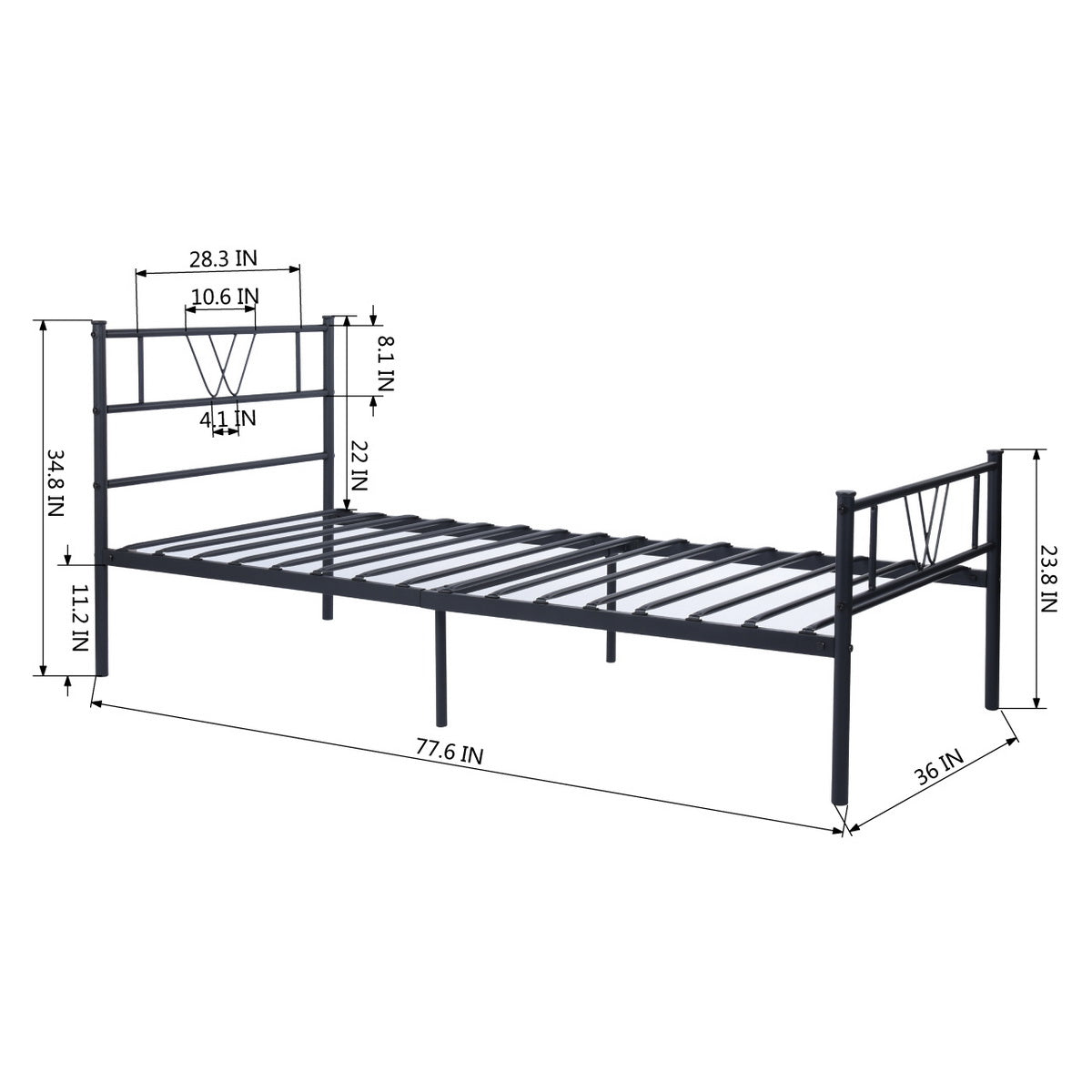 Single Bed Metal Bed Frame Koke