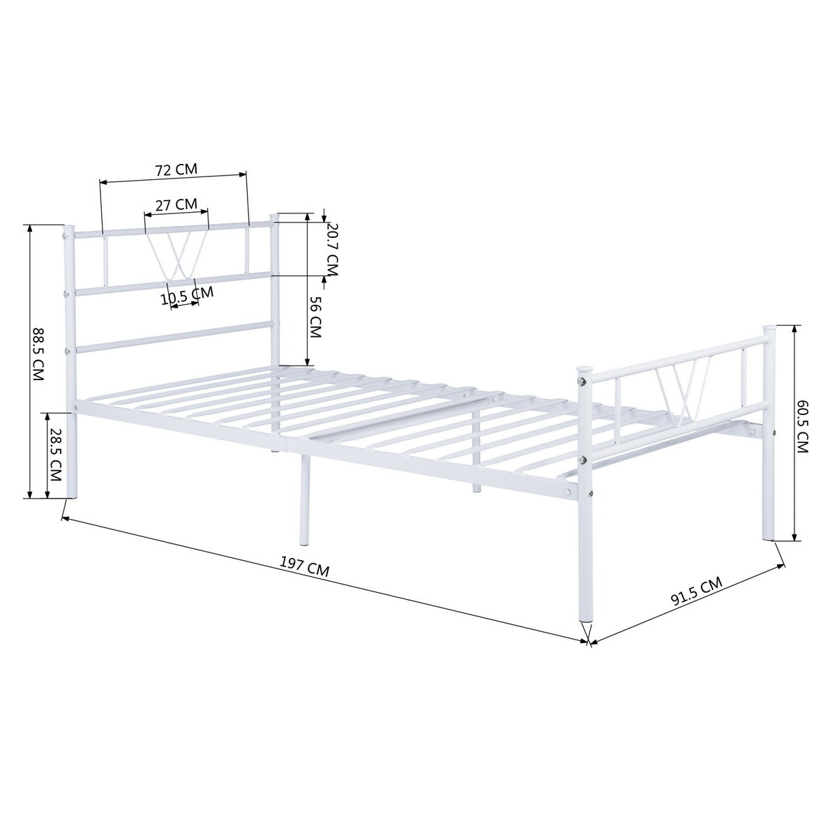 Single Bed Metal Bed Frame Koke