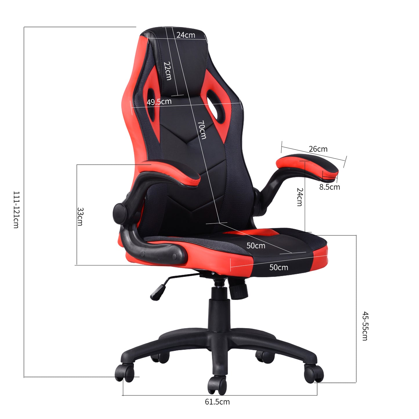 Gaming Chair Racing Office Chair Recliner Swivel Seat Height and Armrest Adjustable Little