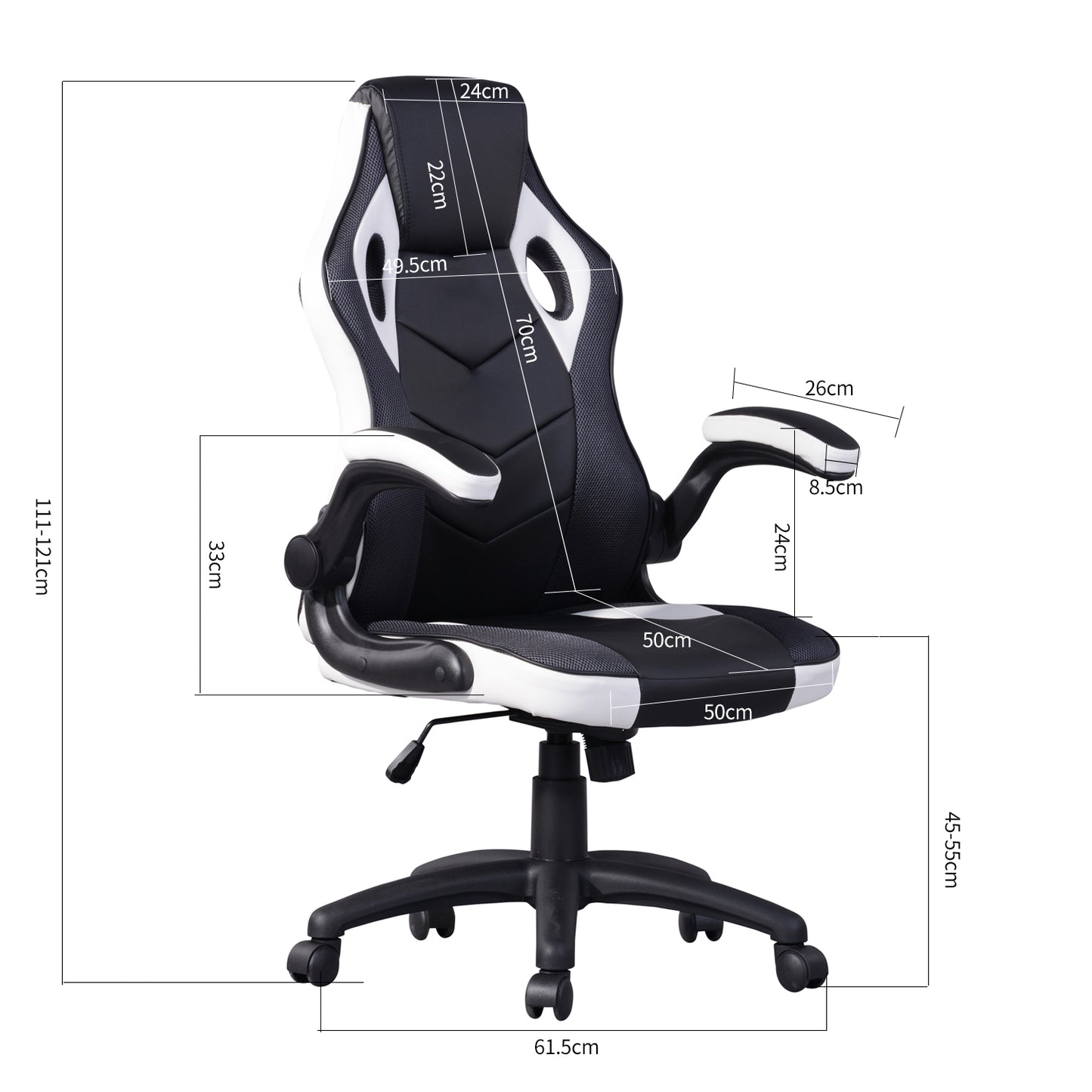 Gaming Chair Racing Office Chair Recliner Swivel Seat Height and Armrest Adjustable Little
