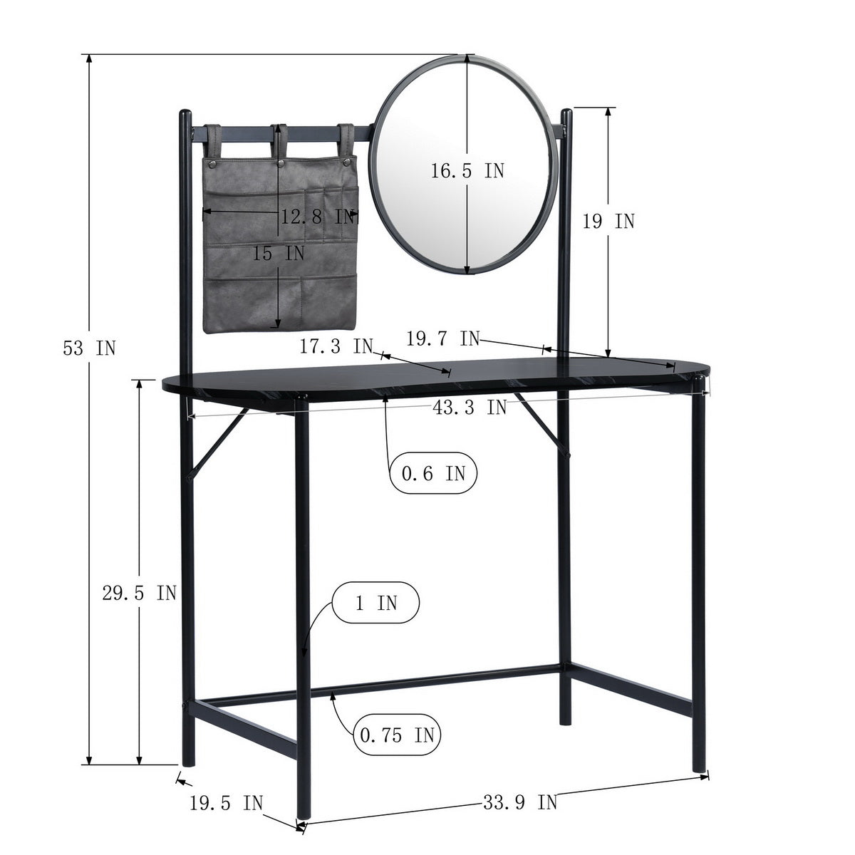 Vanity Table Makeup Vanity Desk with Mirror Looney
