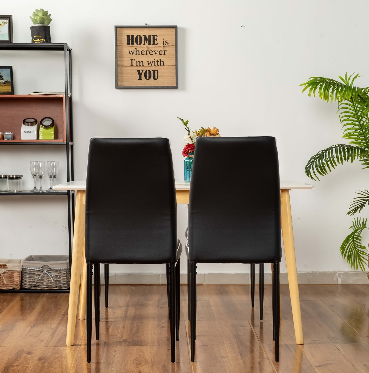 Dining Chairs PVC Upholstered Metal Legs Malika