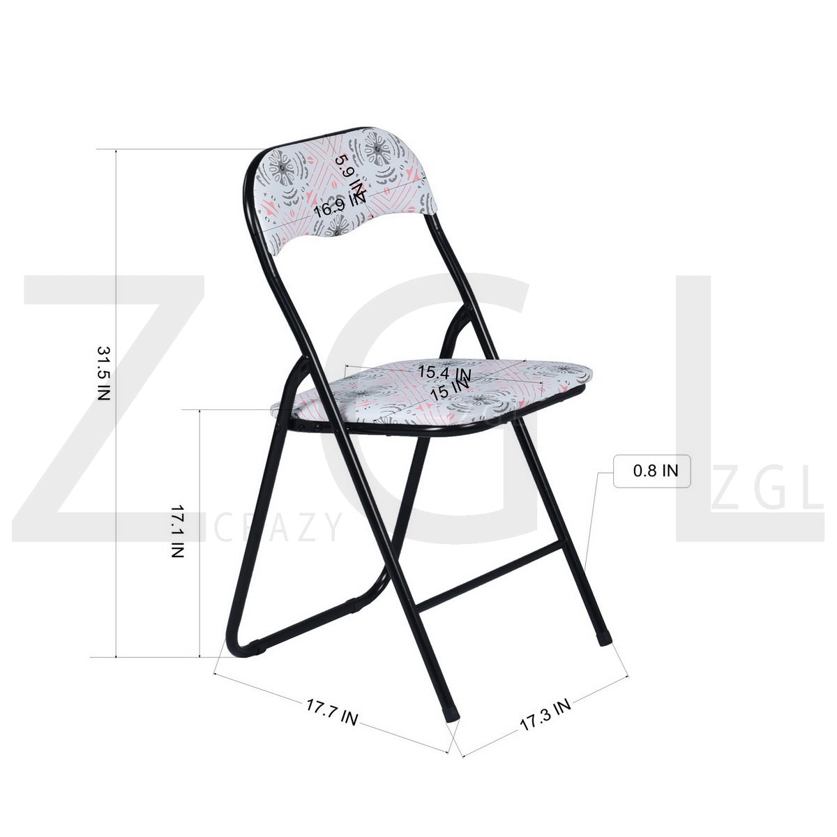 Printing PVC Upholstered Folding Chairs Mango