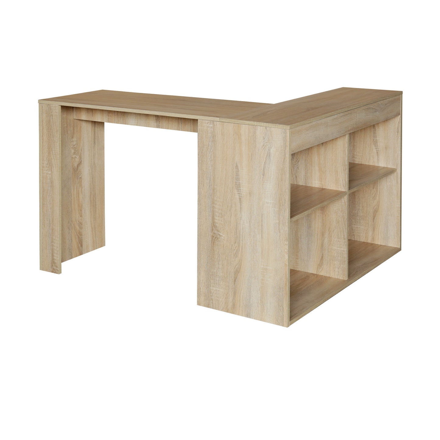 L-Shaped Computer Office Desk with 4 Cube Storage Mccoy