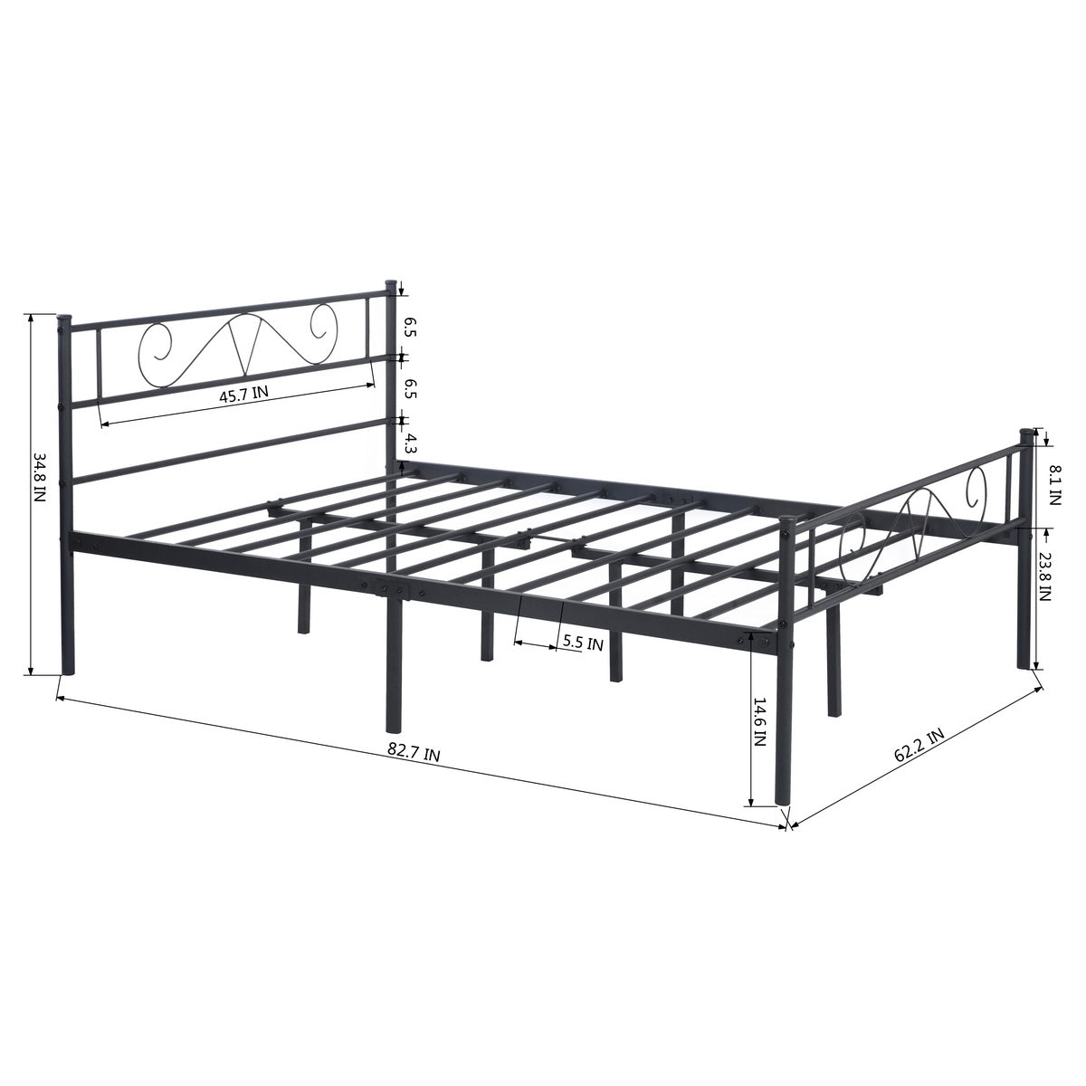 Double Bed Metal Bed Frame Milo