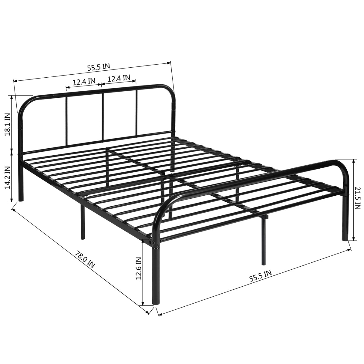 Double Bed Metal Bed Frame Milo