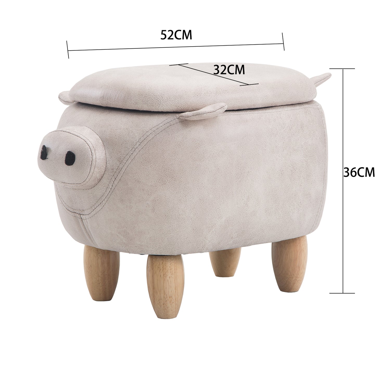 Storage Ottoman Animal Bench Upholstered Footrest Stool Olesen
