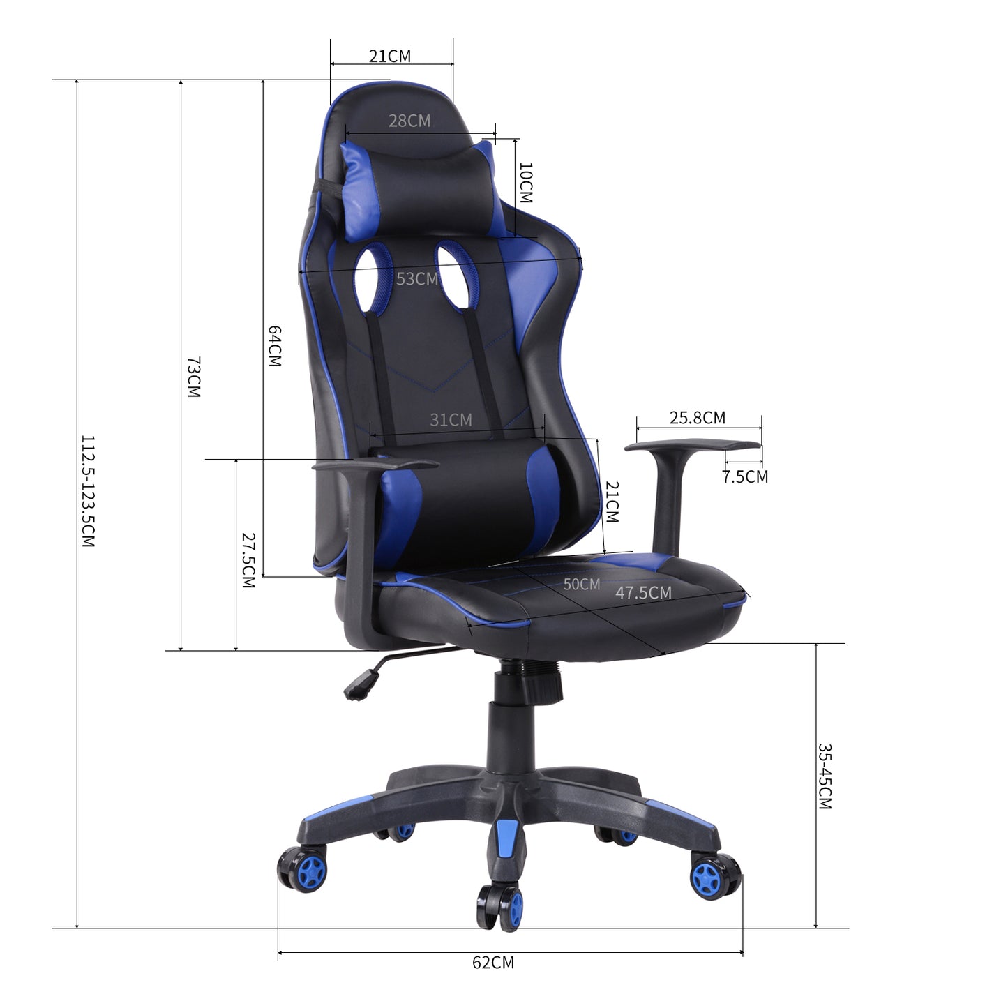 Gaming Chair Racing Office Chair Recliner Swivel with Headrest and Lumbar Pillow Opulent