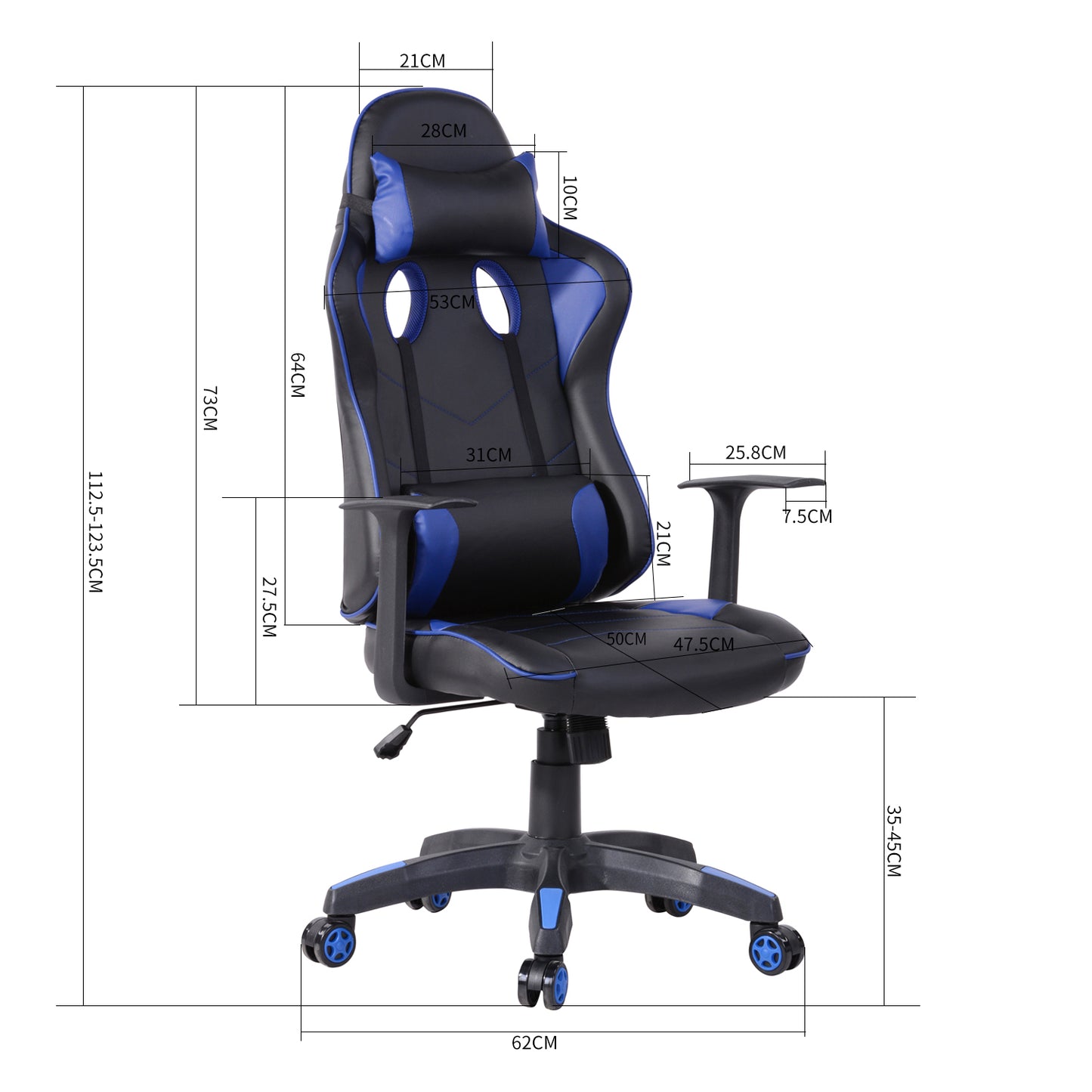 Gaming Chair Racing Office Chair Recliner Swivel with Headrest and Lumbar Pillow Opulent