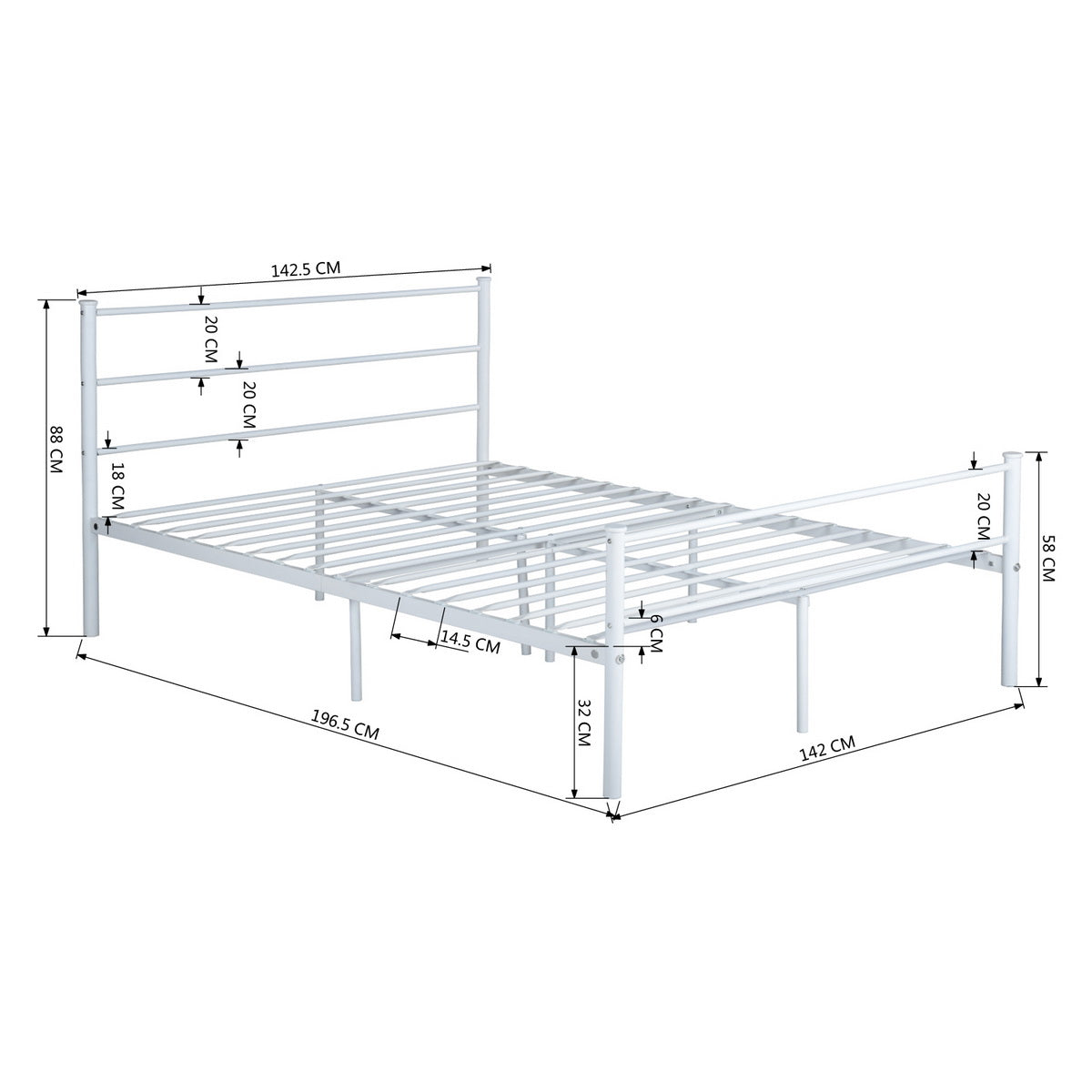 Double Bed Metal Bed Frame Primo-Do