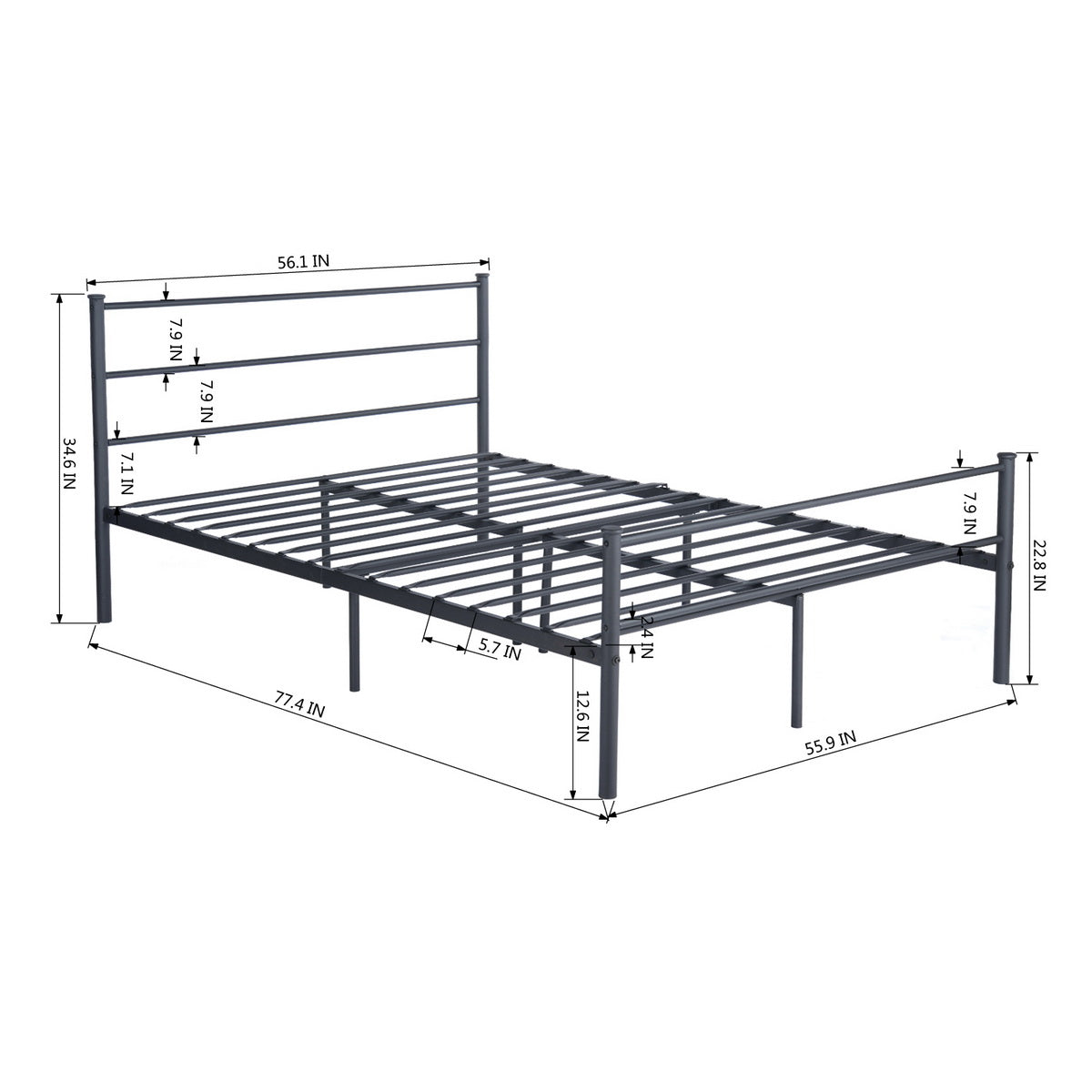 Double Bed Metal Bed Frame Primo