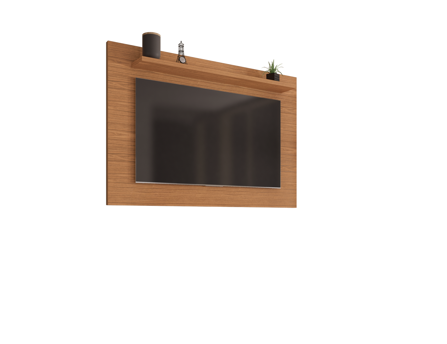 Panel Esmeralda 1,58M (Two Assemble Options) TV Stand Wall-Mounted Entertainment Center Noce