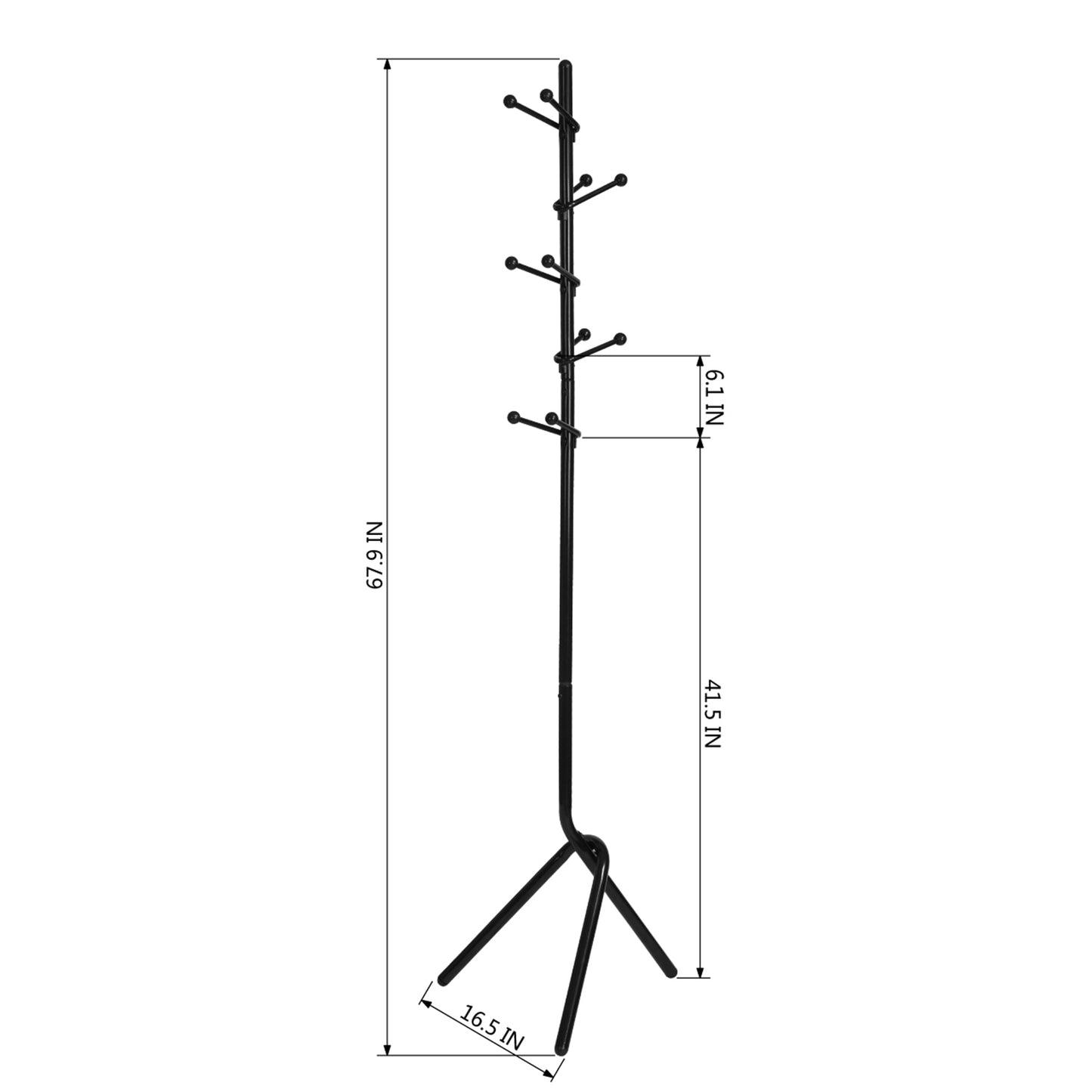 Coat Rack Freestanding Clothes Hanger Hallway Reed