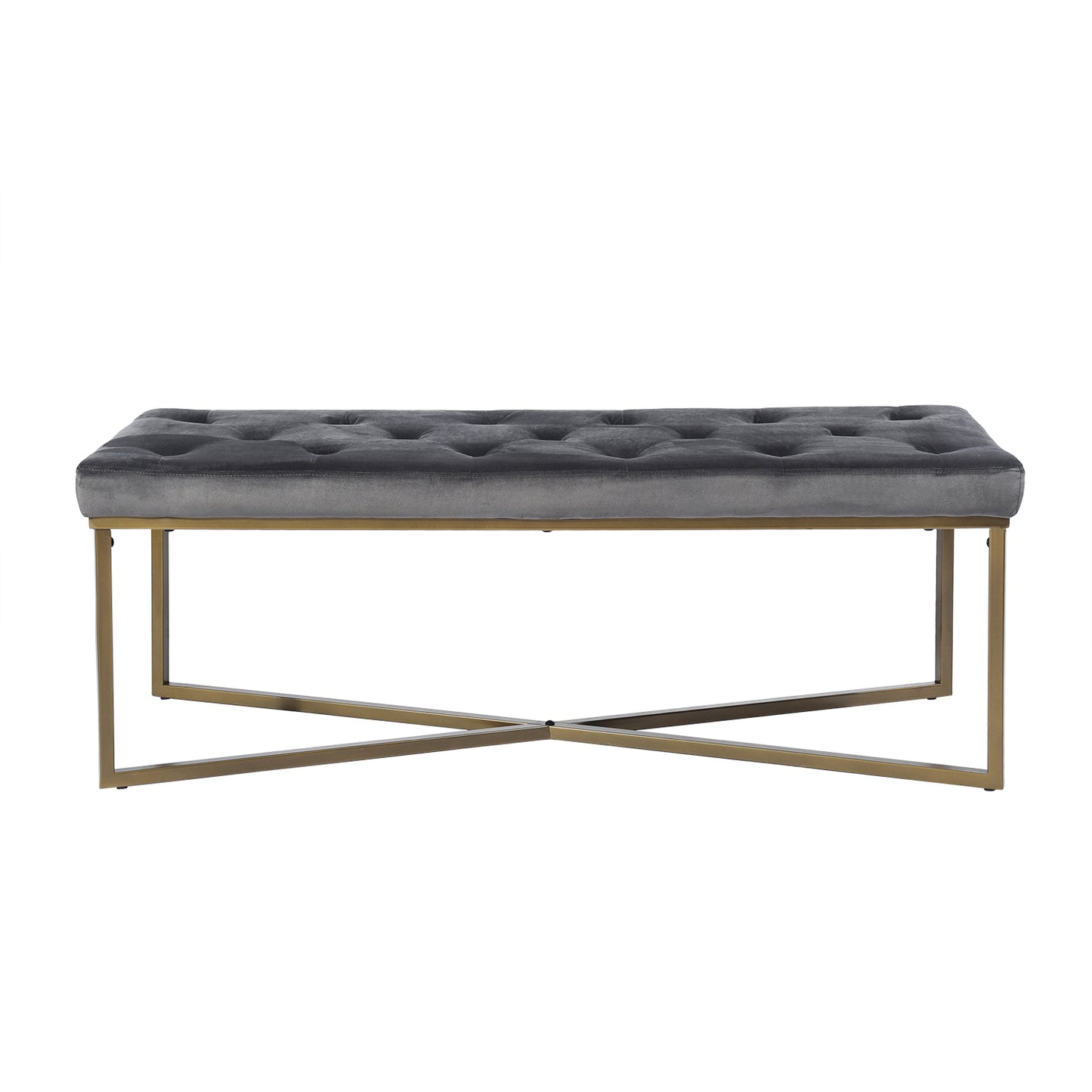 Ottoman Bench Velvet Upholstered Footrest Stool Rizzo