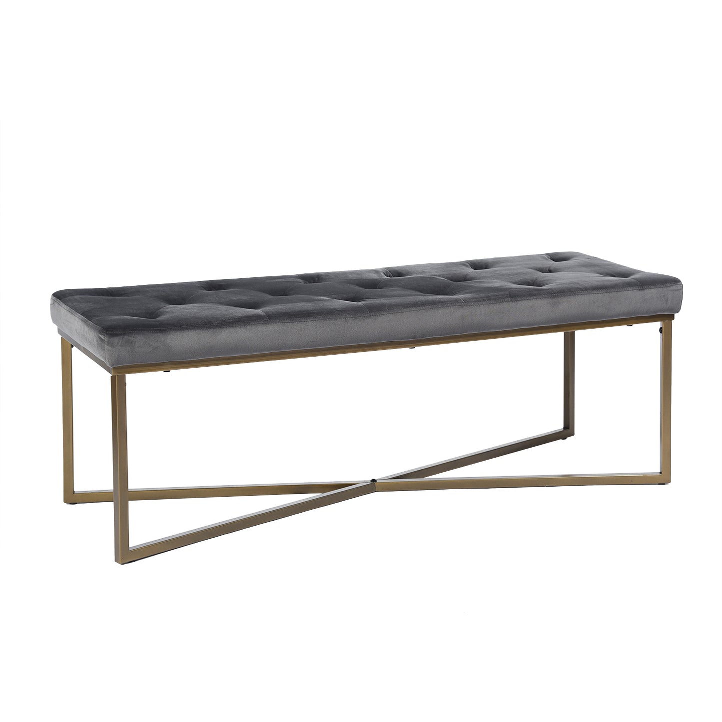 Ottoman Bench Velvet Upholstered Footrest Stool Rizzo