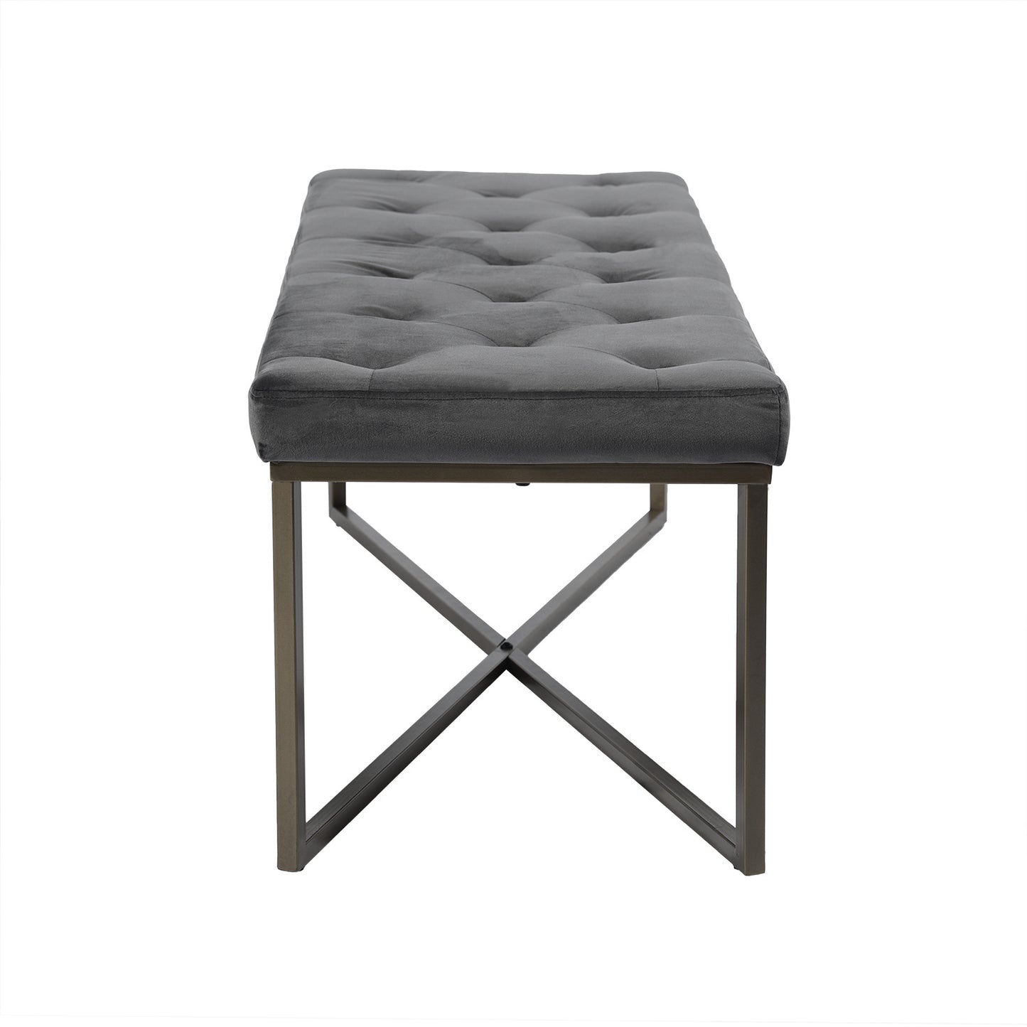 Ottoman Bench Velvet Upholstered Footrest Stool Rizzo