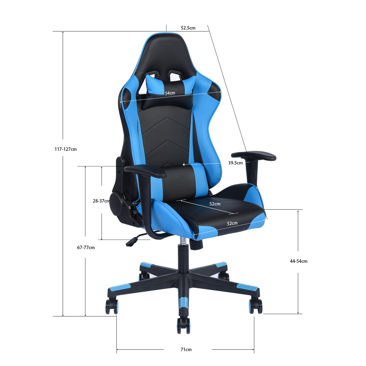 Gaming Chair Racing Office Chair Recliner Swivel Rocker with Headrest and Lumbar Pillow Roligesi