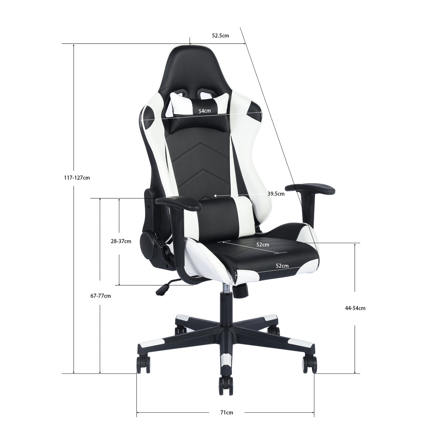 Gaming Chair Racing Office Chair Recliner Swivel Rocker with Headrest and Lumbar Pillow Roligesi
