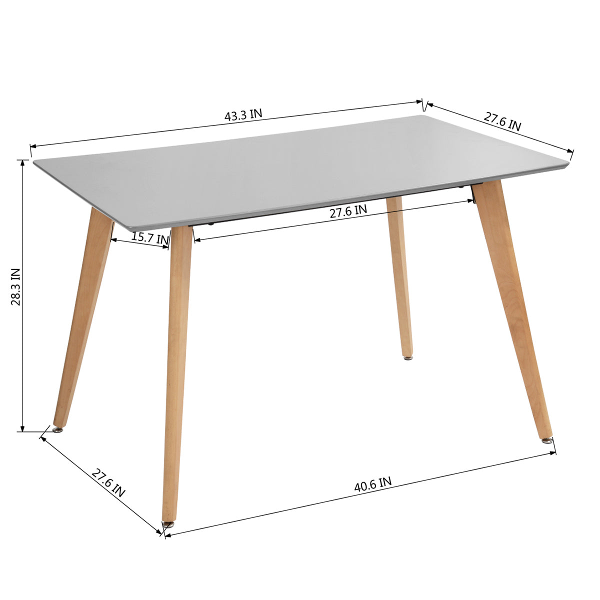 Modern Wooden Dining Table Rectangular Rookie