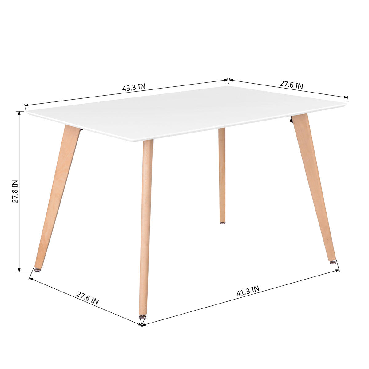 Modern Wooden Dining Table Rectangular Rookie