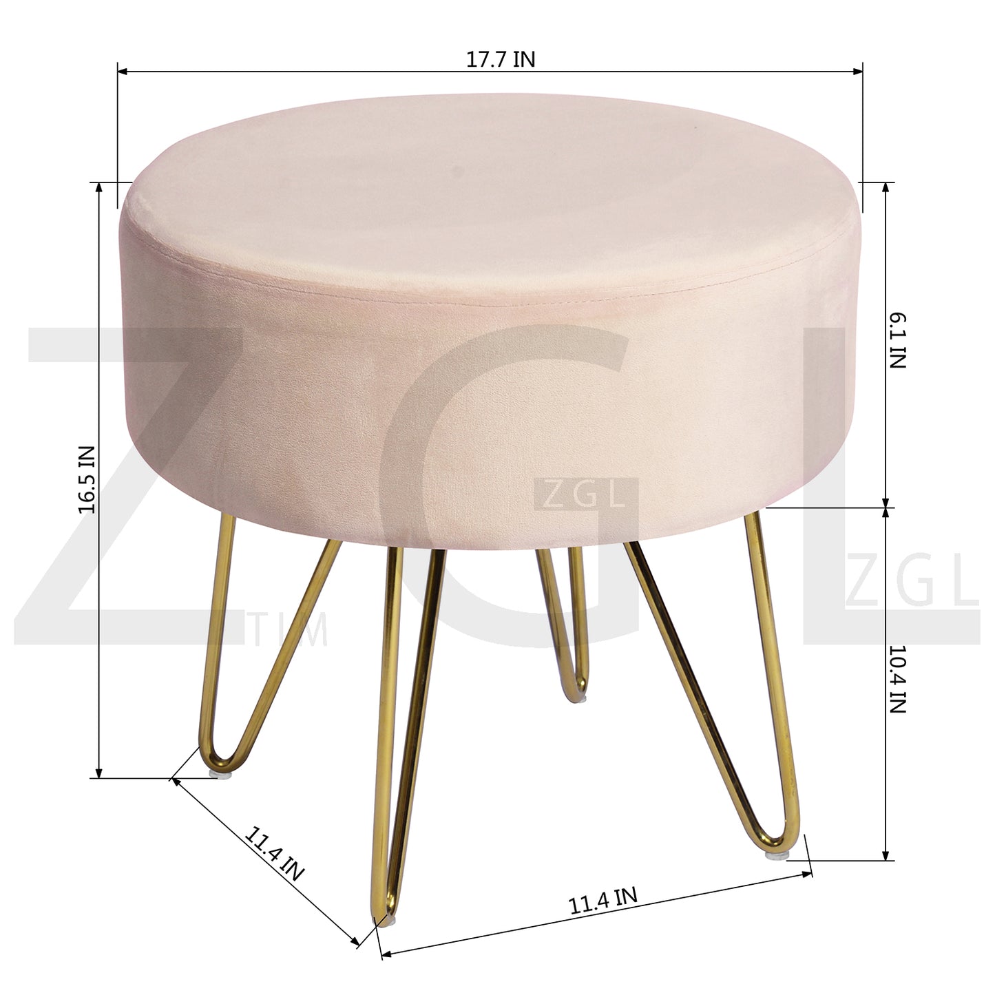 Ottoman Vanity Stool Footrest Stool Velvet Upholstered Saka