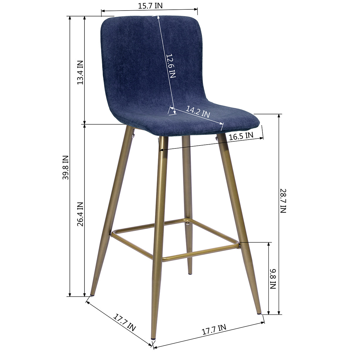 Barstools Fabric Upholstered Golden Legs Bar Stools Scargill