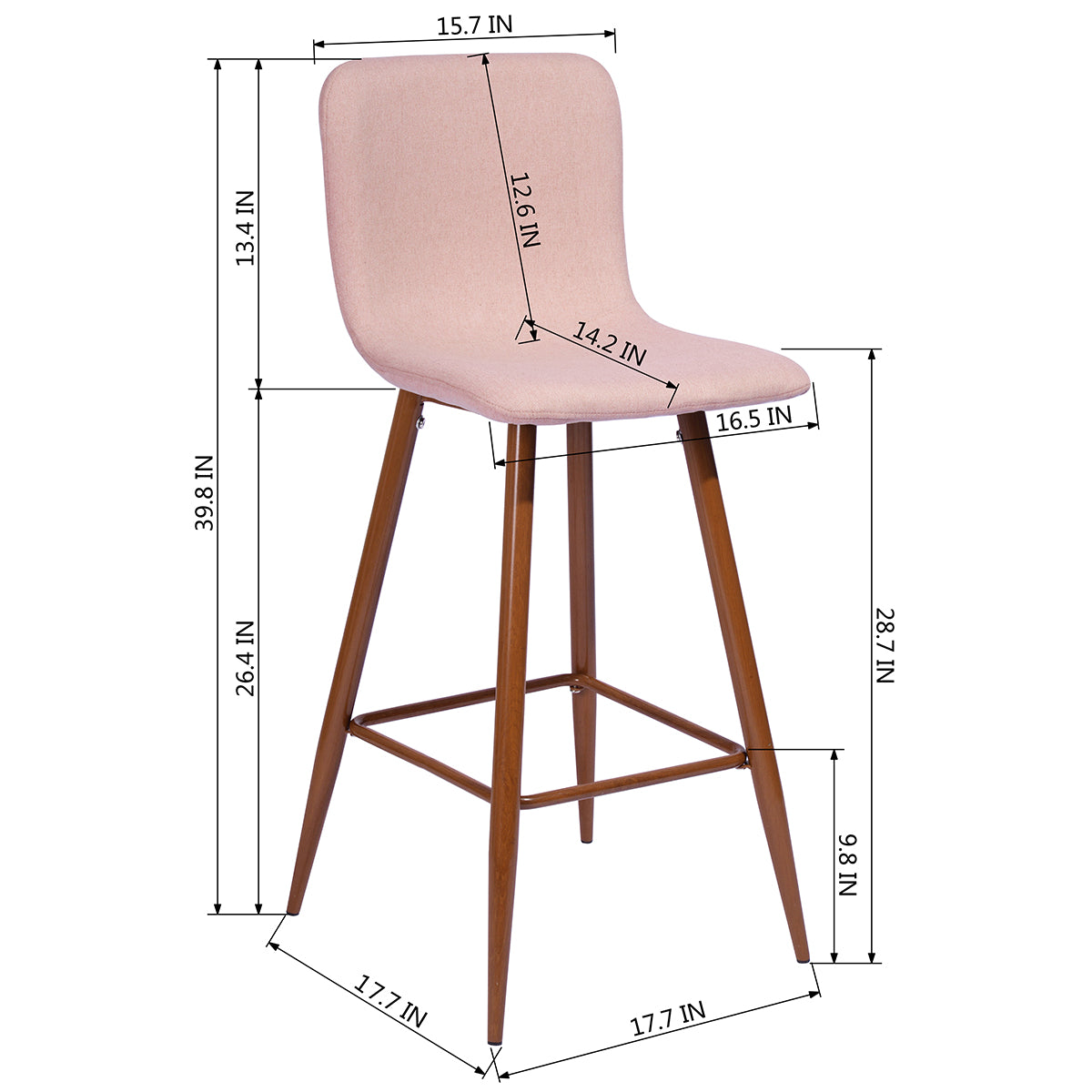 Barstools Fabric Upholstered Golden Legs Bar Stools Scargill