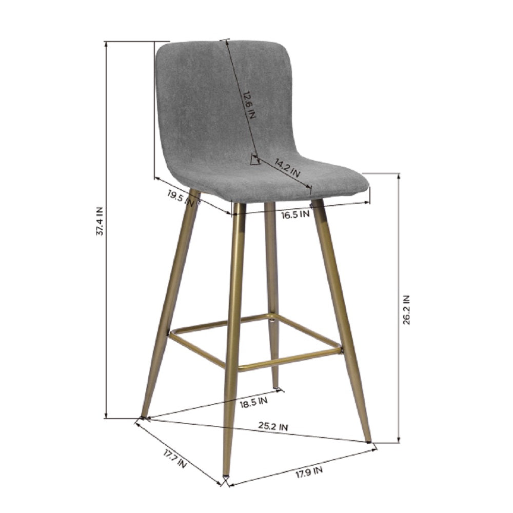 Barstools Fabric Upholstered Golden Legs Bar Stools Scargill
