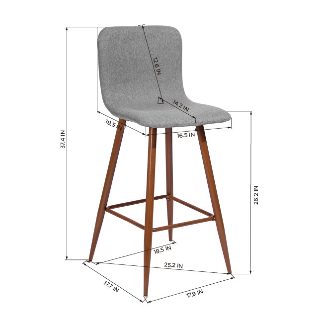 Barstools Fabric Upholstered Golden Legs Bar Stools Scargill