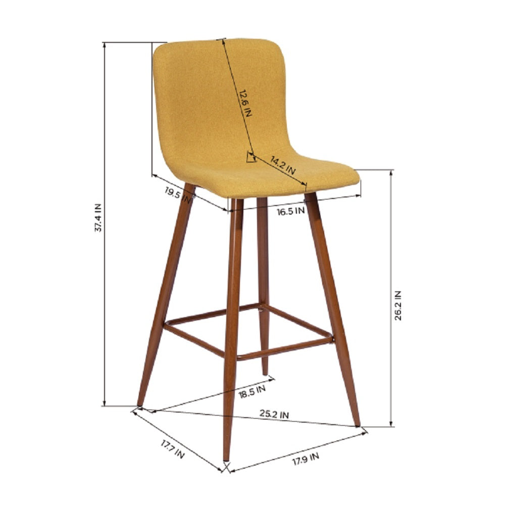 Barstools Fabric Upholstered Golden Legs Bar Stools Scargill