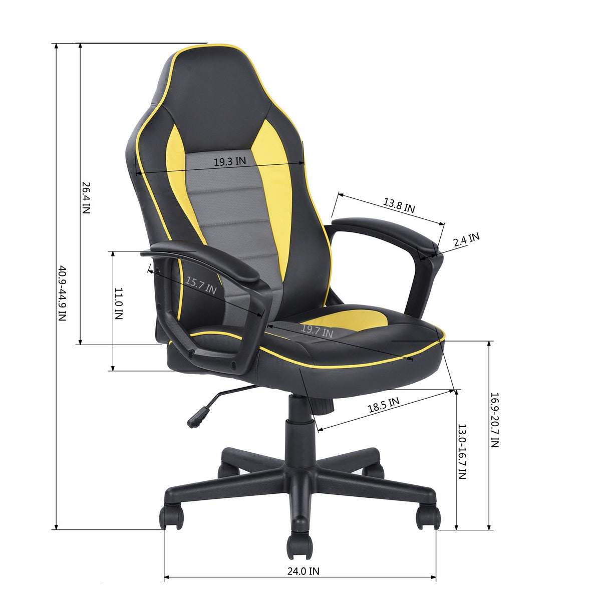 Gaming Chair Racing Office Chair Seat Height Adjustment Terrell