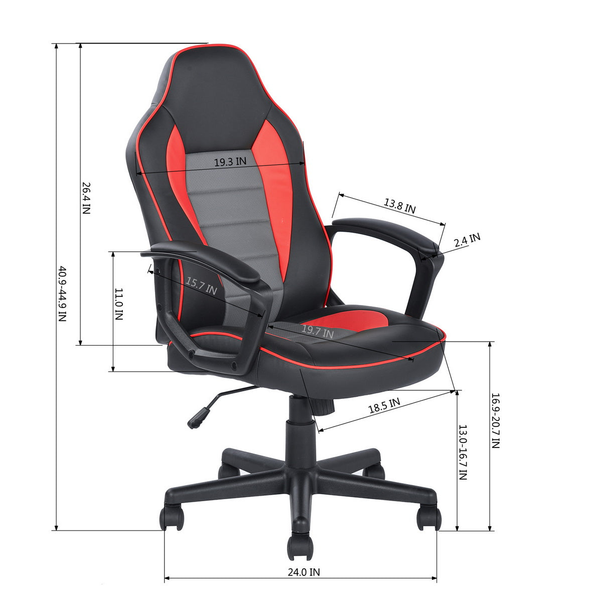 Gaming Chair Racing Office Chair Seat Height Adjustment Terrell