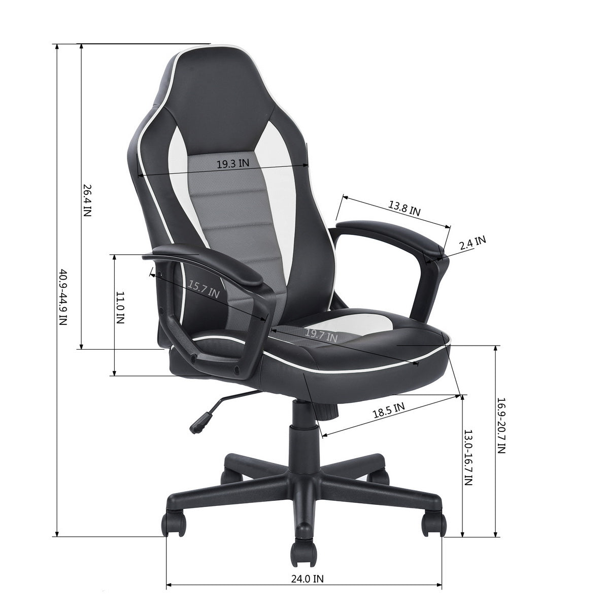 Gaming Chair Racing Office Chair Seat Height Adjustment Terrell
