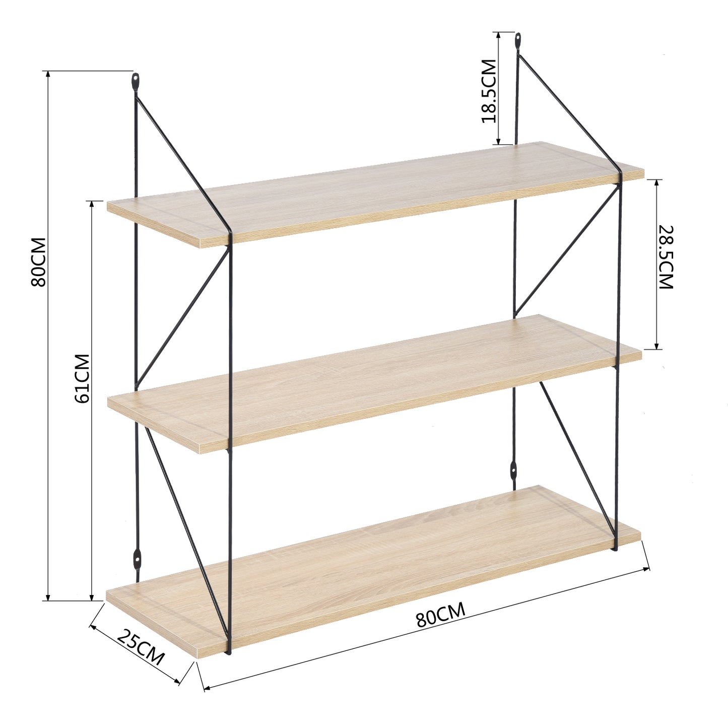 Floating Wall Shelves Decorative 3-Shelf Terzo
