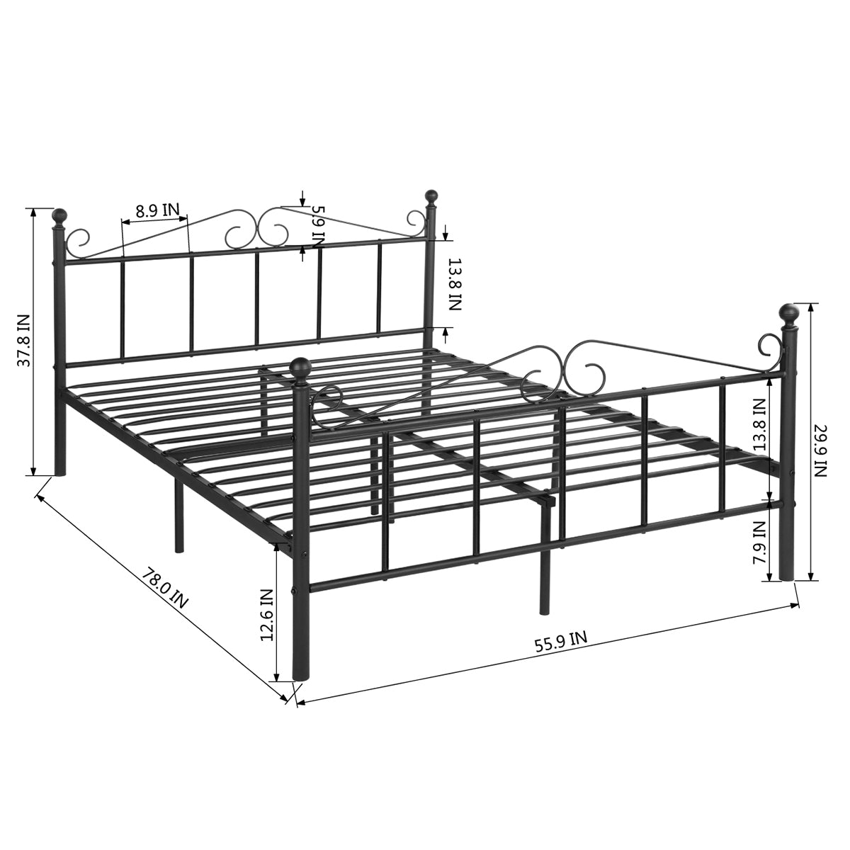 Double Bed Metal Bed Frame Tiki