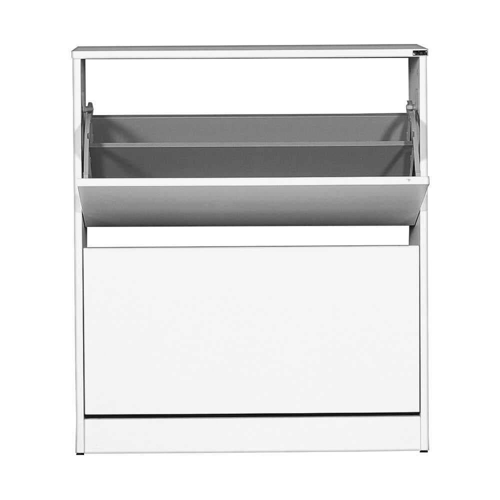 Shoe Cabinet W/ Two Section White SHC