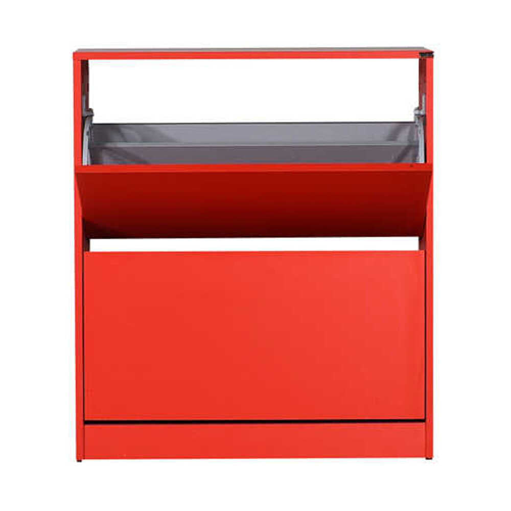 Shoe Cabinet W/ Two Section Red SHC