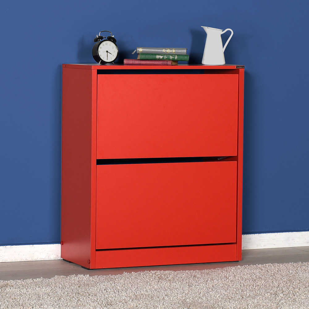 Shoe Cabinet W/ Two Section Red SHC