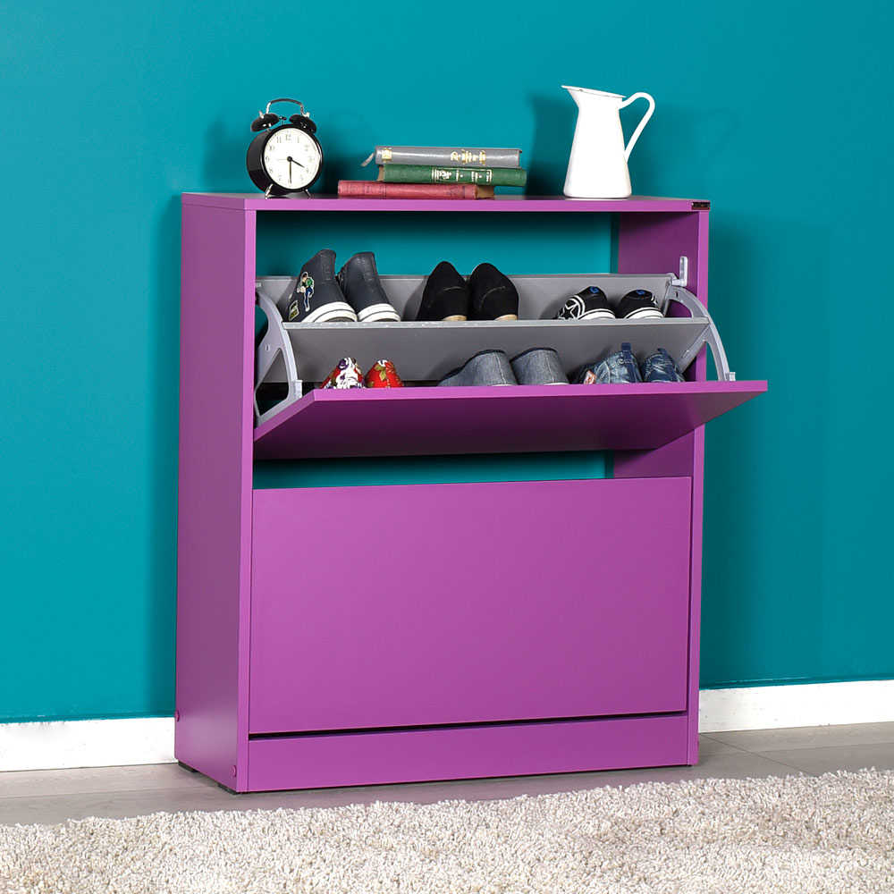 Shoe Cabinet W/ Two Section Purple SHC
