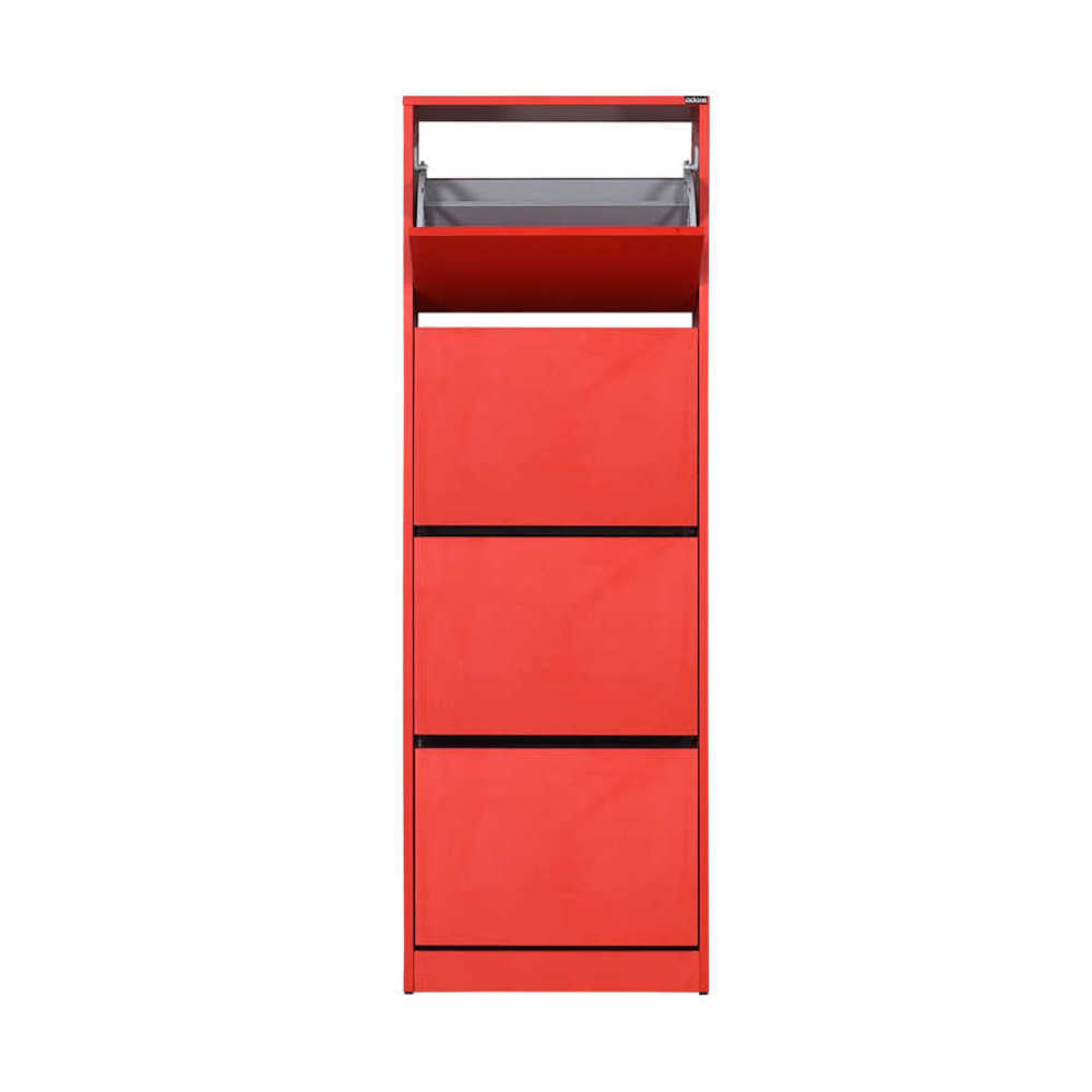 Shoe Cabinet W/ Four Section Red SHC