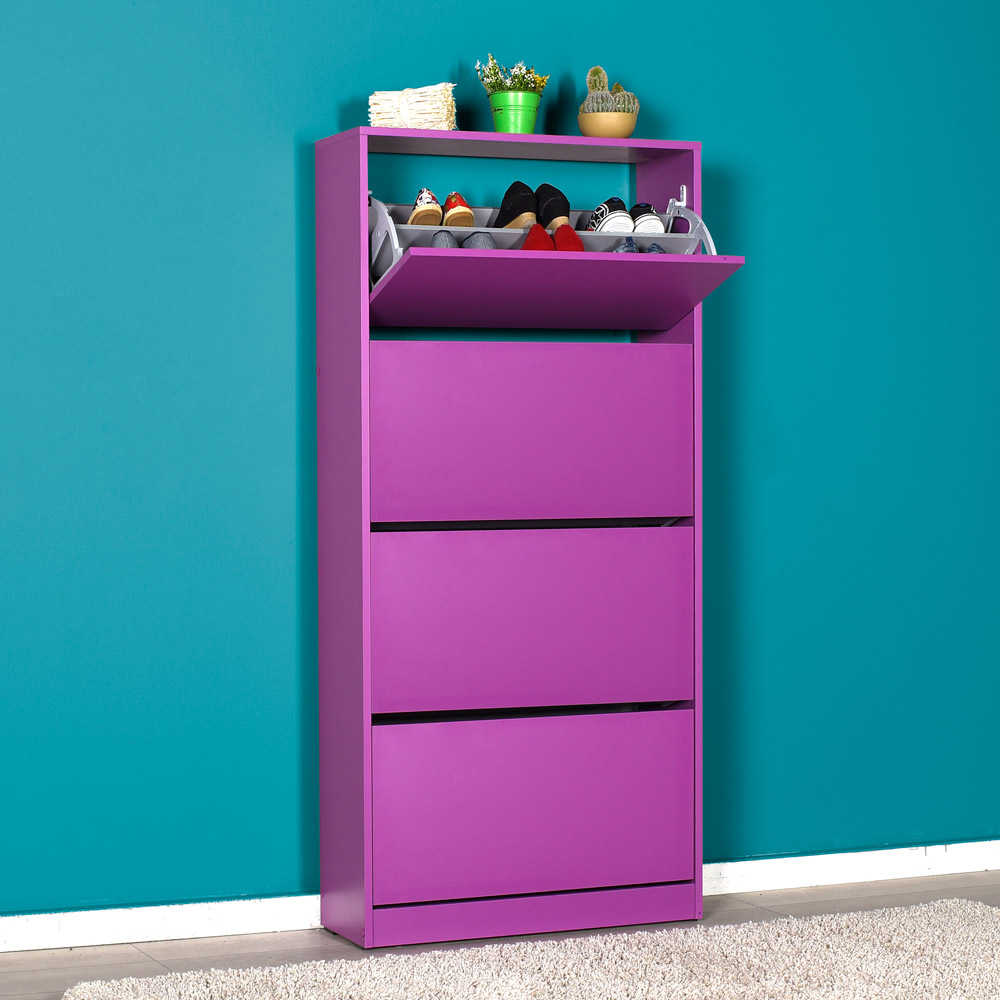 Shoe Cabinet W/ Four Section Purple SHC