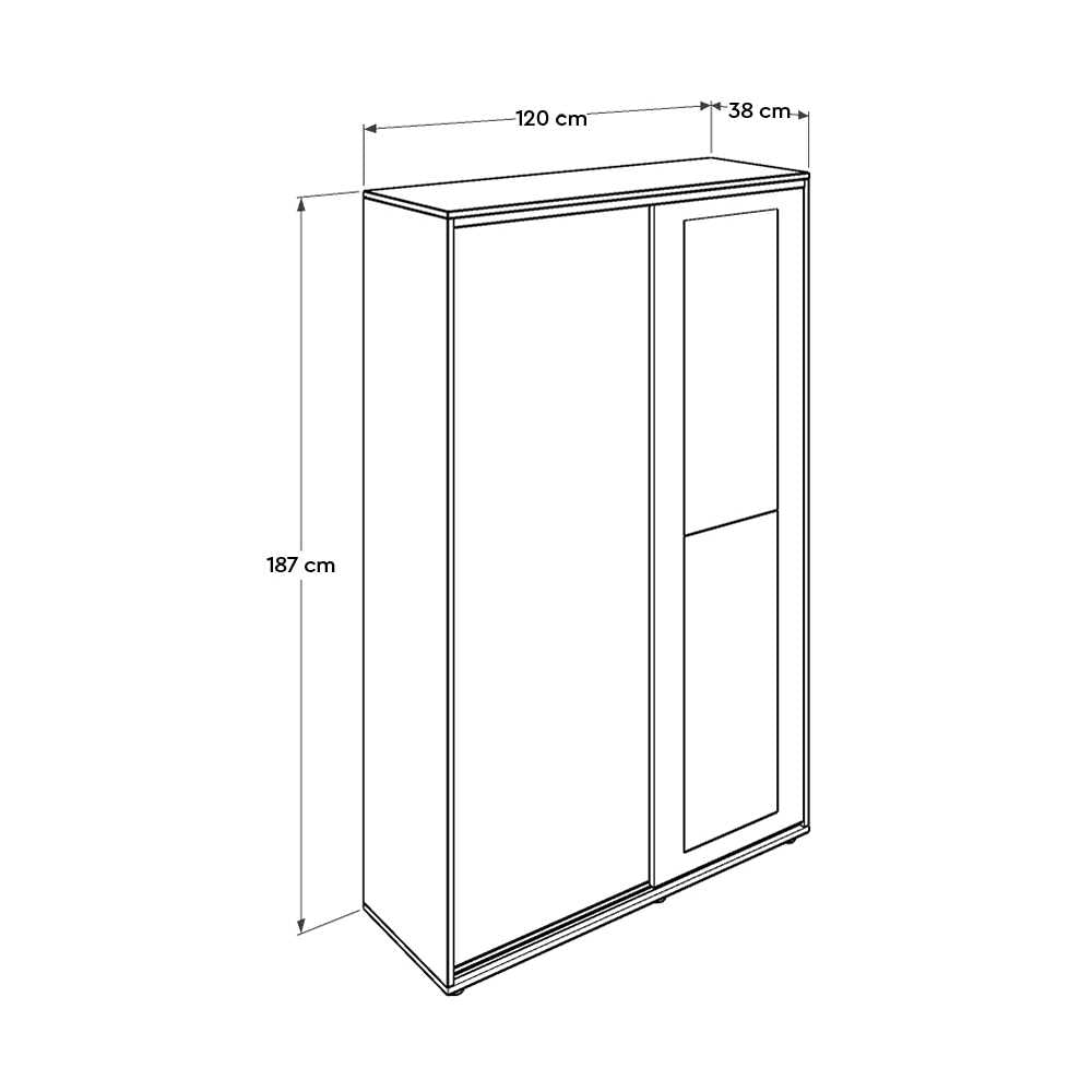 Hallstand & Shoe Cabinet W/ Sliding Doors & Mirror Latte PRT
