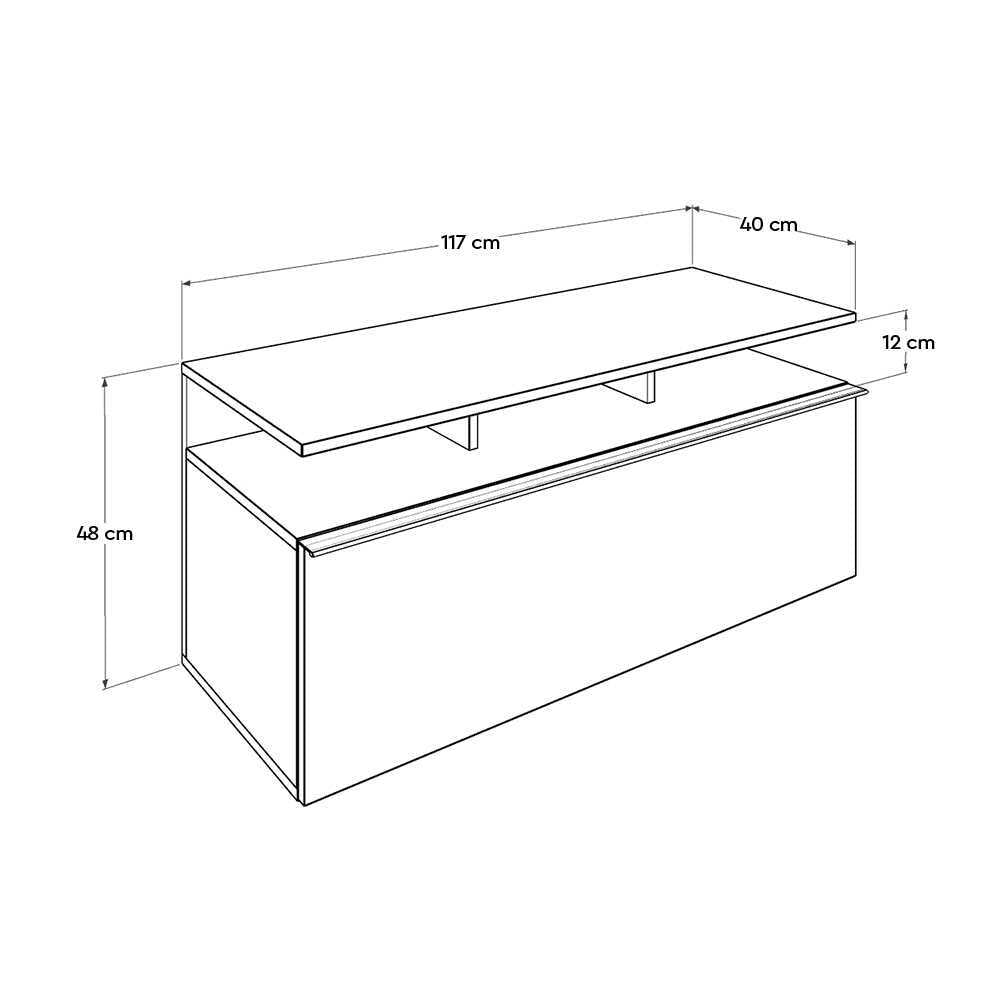 Tv Stand W/ Large Storage Sonoma & High Gloss White TVC