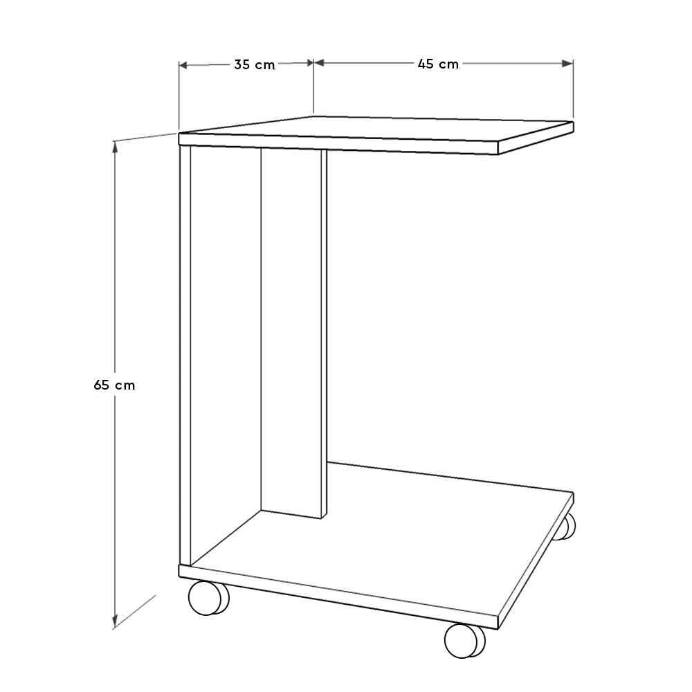 Side Table With Wheels Tori SHP