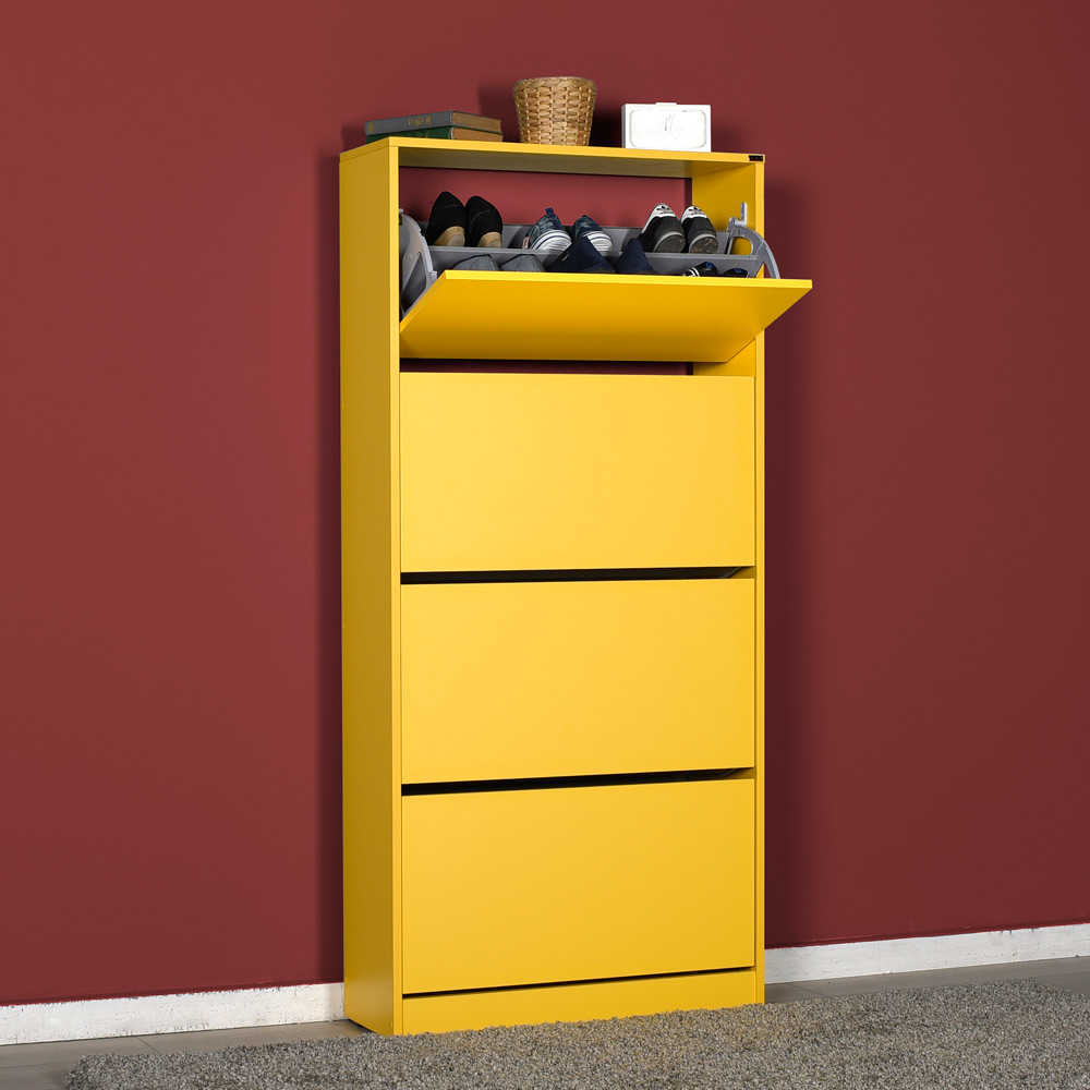 Shoe Cabinet W/ Four Section Yellow SHC
