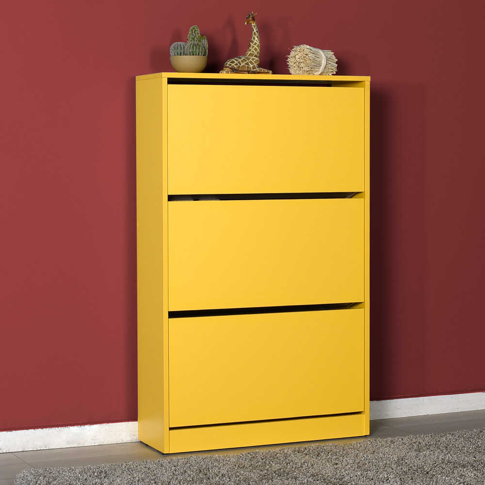 Shoe Cabinet W/ Three Section Yellow SHC