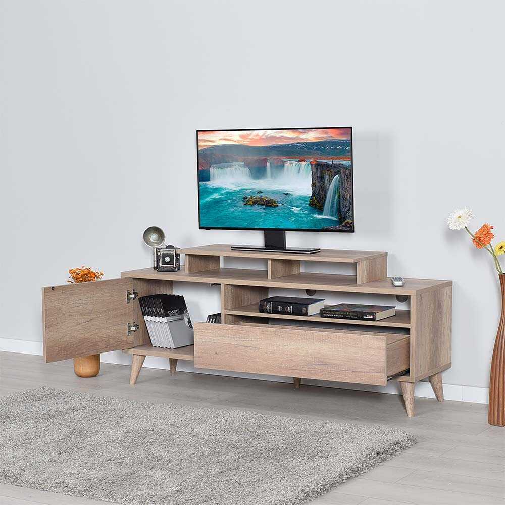 Retro Tv Stand W/ One Drawer & One Section & Step Tori TVR